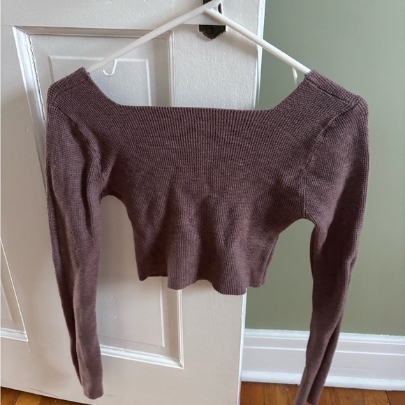 SHEIN Chocolate Brown Cropped Sweater - Picture 3 of 3